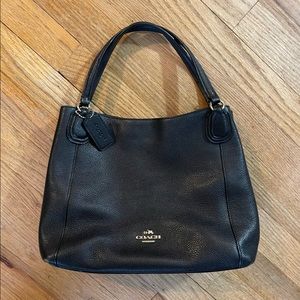 Coach Black Leather Edie Shoulder Bag